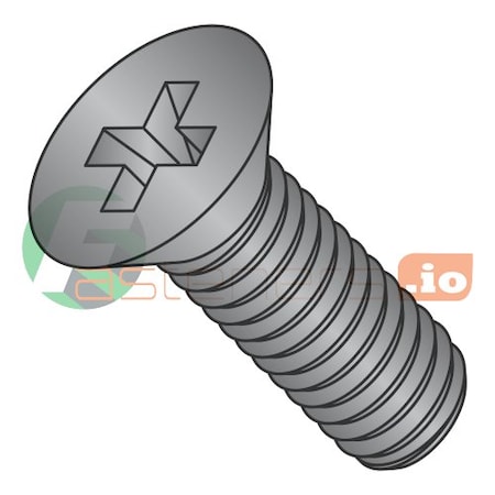 Newport Fasteners M5-0.80 x 10 mm Phillips Flat Machine Screw, Black Oxide 18-8 Stainless Steel, 1500 PK 953481